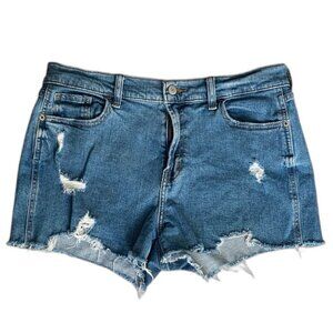 Old Navy Mid Rise Boyfriend Distressed Denim Shorts Size 6 Cutoff Jean Shorts